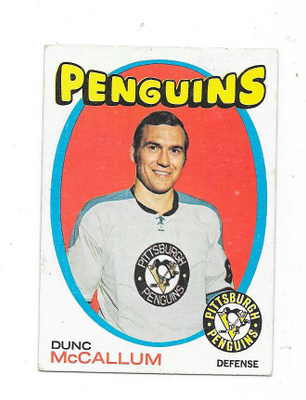 1971-72 Topps #132 Dunc McCallum , Pittsburgh Penguins RC