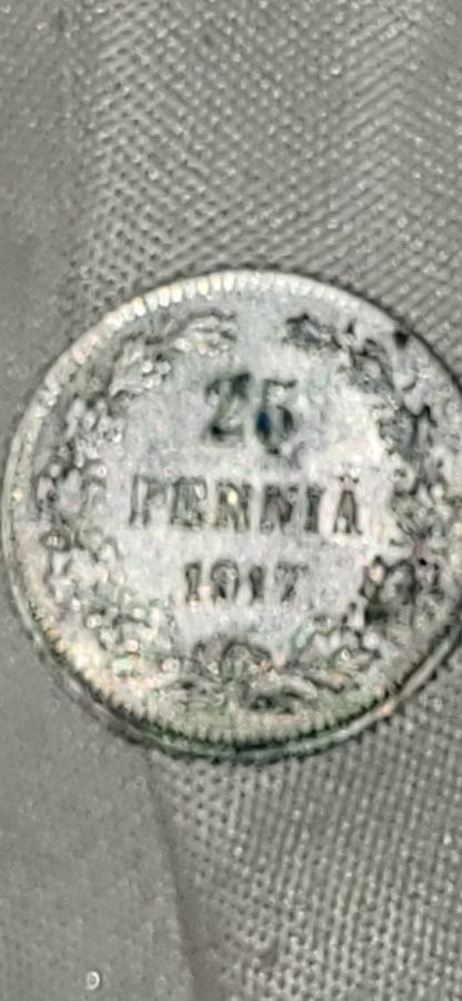 25 penniä 1917 hopeaa kolikko suomi