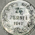 25 penniä 1917 hopeaa kolikko suomi - pikkukuva 1