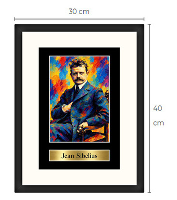 Uusi Jean Sibelius art print kehystetty 30 cm x 40 cm