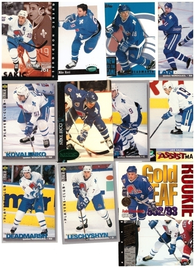 12 x QUEBEC NORDIQUES Erikois/Parallel Kortteja