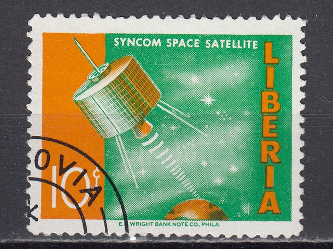 Liberia 1964 Mi 619A Syncom avaruussateliitti
