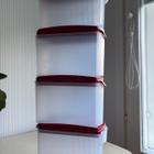 Tupperware 4 kpl säilytyspurkki 1,0 l punaisella kannella! - pikkukuva 1