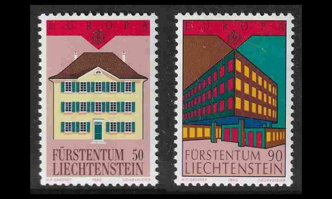 Liechtenstein 984-5 ** Europa postitoimistoja (1990)