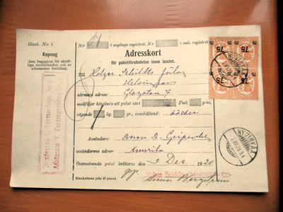 1920 Hyvinkää osoitekortti