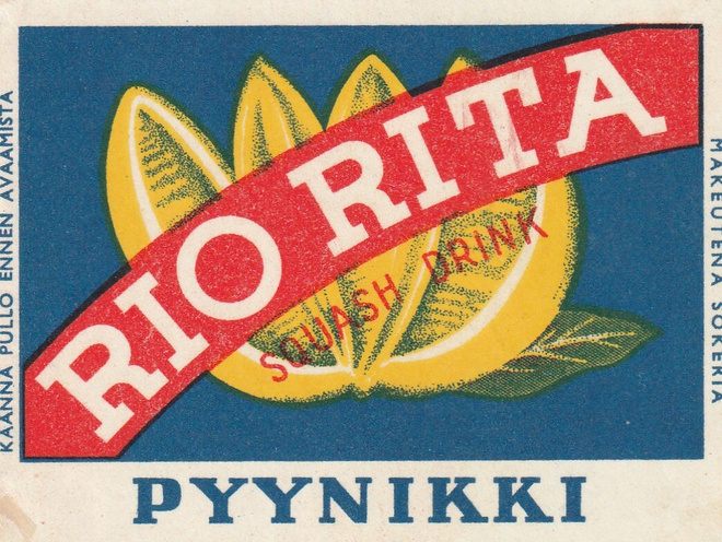 VANHA JUOMAETIKETTI - RIO RITA PYYNIKKI (K11-S88)