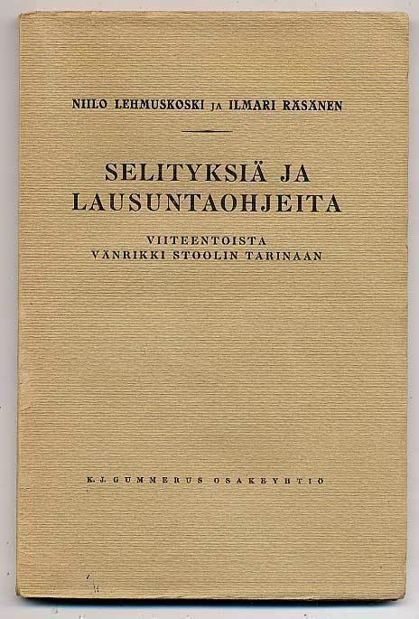 Selityksiä ja lausuntaohjeita viiteentoista Vänrikki Stoolin