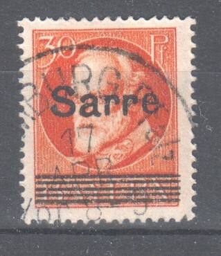 Saksa Saar1920 Mi 23 leimattuna.