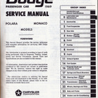 Dodge Polara / Monaco Service Manual 1968 - pikkukuva 2