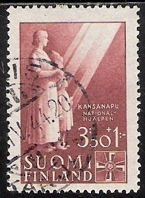 1943 Kansanapu 3:50 + 1 mk leimattu LaPe 276