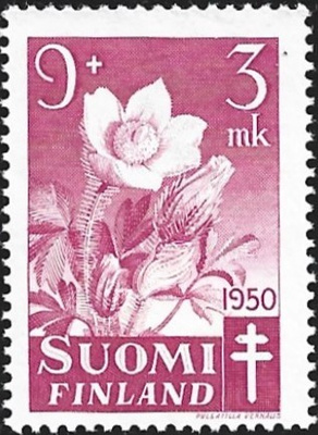 1950 TUB merkki  Kangasvuokko  9 + 3 mk ** LaPe 386