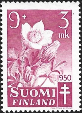 1950 TUB merkki  Kangasvuokko  9 + 3 mk ** LaPe 386