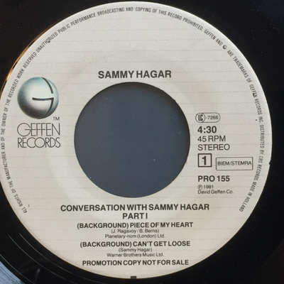7” SINGLE PROMO Sammy Hagar - Conversations With Sammy Hagar
