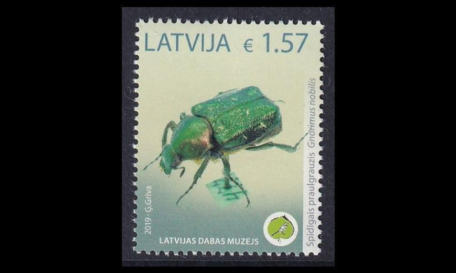 Latvia 1069 ** Luonnonhistoriallinen museo kovakuoriainen (2