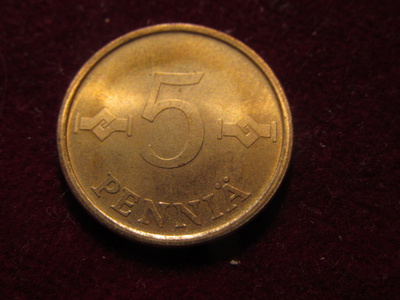 5 penniä 1965