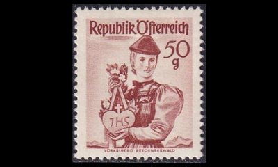 Itävalta 904 ** Kansallispukuja 50 g (1948)