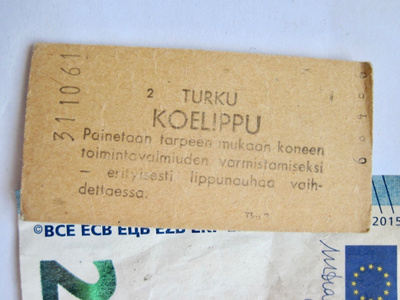 VANHA Lippu VR Rautatie Koelippu Turku 1961