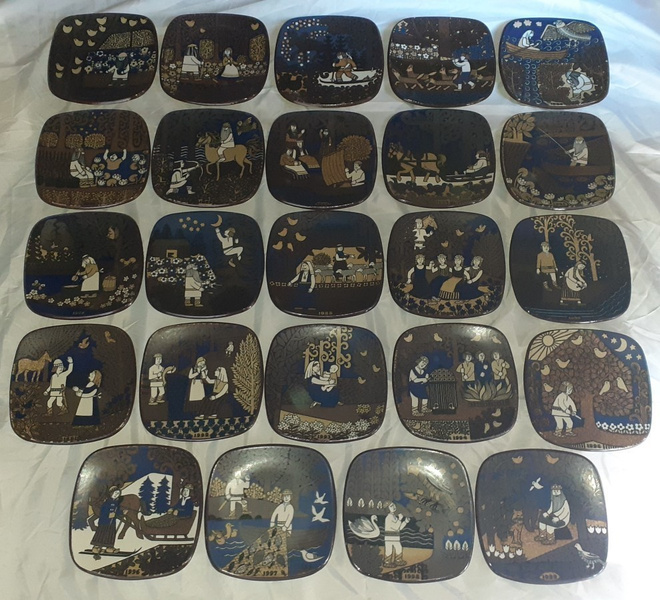 Arabia Kalevala 1976-1999 vuosilautaset 24kpl KOKO SARJA