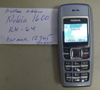 puhelin, Nokia 1600, RH-64, harmaa / ruskea