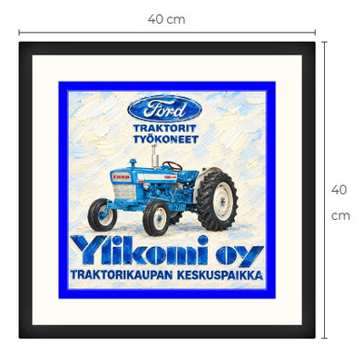 Uusi Ford 4000 Major traktori art print 40 cm x 40 cm