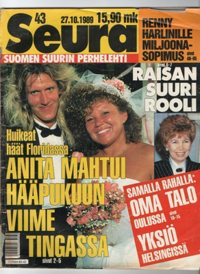 Seura n:o 43 1989 Anita, häät. Miss Suomi. Renny Harlin.