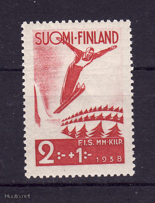 Suomi v 1938 F.I.S. Lahden hiihtokisat , pt merkki 2+1