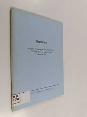 Kertomus : Suomen asianajajaliiton hallituksen kurinpitoj...