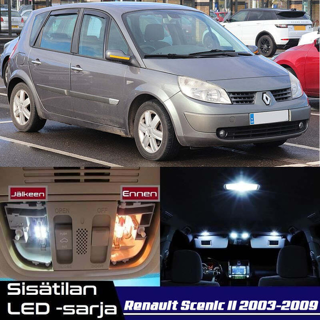 Renault Scenic II Sisätilan LED-sarja 16-osainen