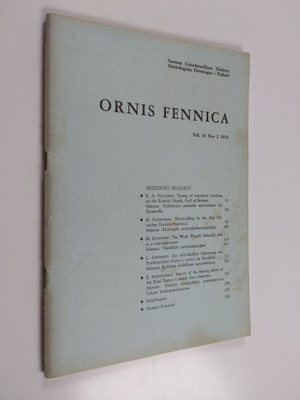 Ornis Fennica 2/1974 Vol 51