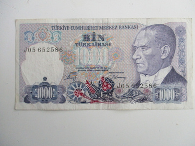 TURKEY 1000 LIRASI 1970 (K11-2)