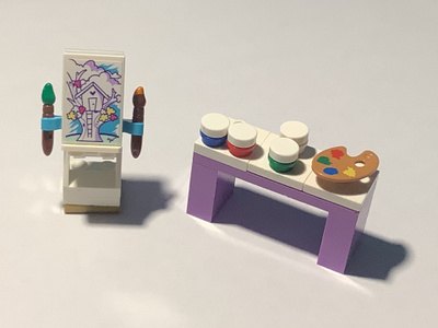 Lego Friends maalausteline ja siveltimet+ väripurkit