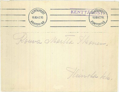 KP konttori N.5 leima kp-kuorella