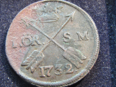 1 öre 1732. Frederik I. Ruotsi-Sweden