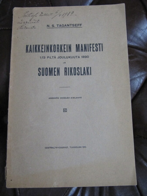 Suomen Rikoslaki p. 1912 Tukholma