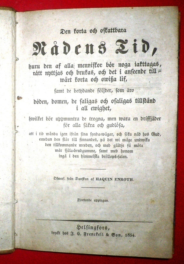 Den korta och oskattbara Nådens Tid 1854