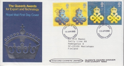 Britannia Export and Tecnology FDC Suomeen ahvenanmaalle.