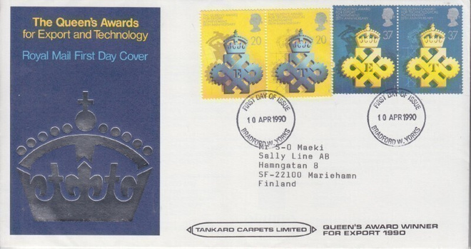 Britannia Export and Tecnology FDC Suomeen ahvenanmaalle.