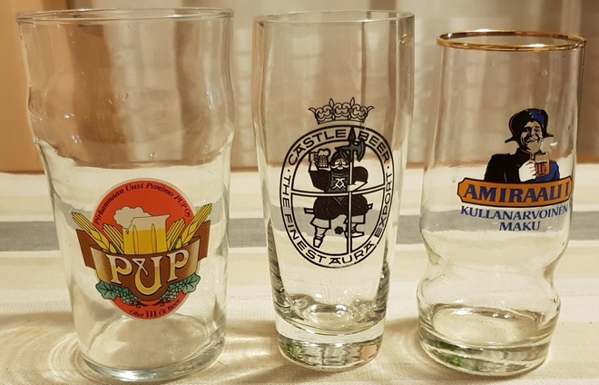 ERÄ 3kpl VTG OLUTLASEJA PUP AMIRAALI I CASTLE AURA EXPORT