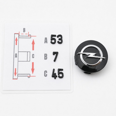 Opel vannekeskiöt – Kromi-musta – 54mm (4kpl sar