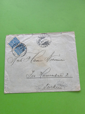 1913 POSTILÄHETYSKUORI Lakkasinetillä, kts!