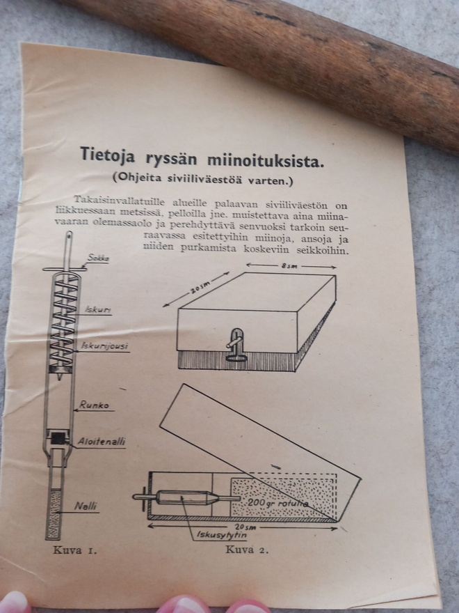 Tietoja ryssän miinoituksista lehtinen