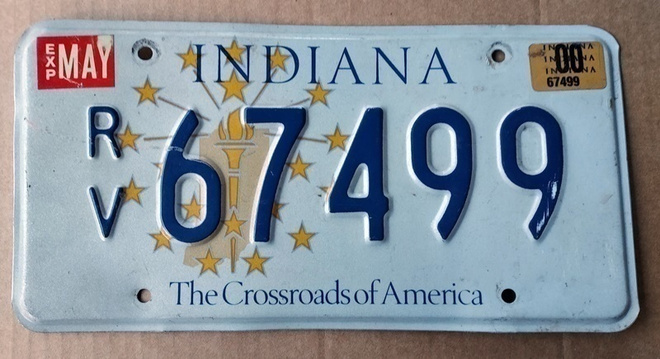 Indiana USA rekisterikilpi verotarra 2000