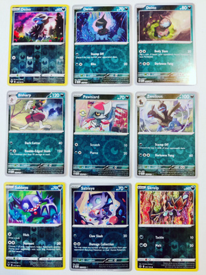 Pokemon Reverse Holo kortteja 9kpl