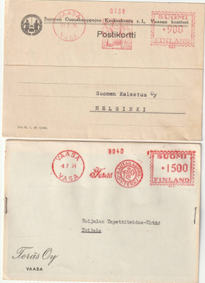 Vaasa 2 frankeerausleimaa/ firmakorttia