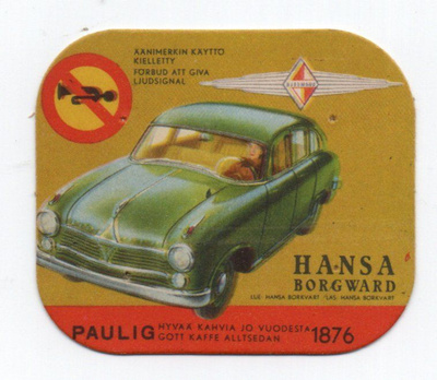 Kahvilappu Paulig HANSA BORGWARD