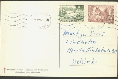 1953 tub 10mk ym postikortti