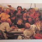 KULKEMATON ILJA REPIN 1800-luku ZAPOROGIT KIRJOITTAMASSA.. - pikkukuva 1