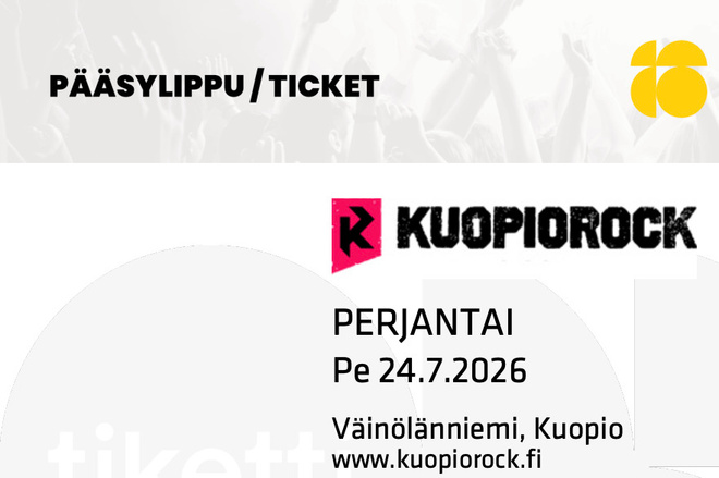 Kuopiorock Pe 24.7.2026 - osta 2 lippua yhden hinnalla