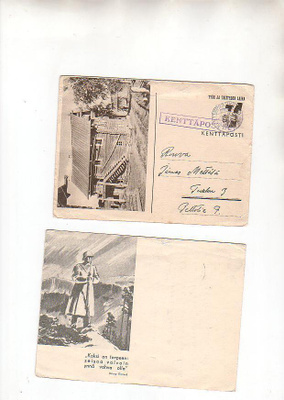 Kenttäposti, 2 kpl., kulkeneet 1940 ja 1942.