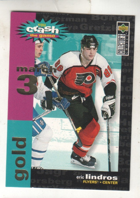 1995-96 UD cc You Crash the Game Gold Lindros March 3